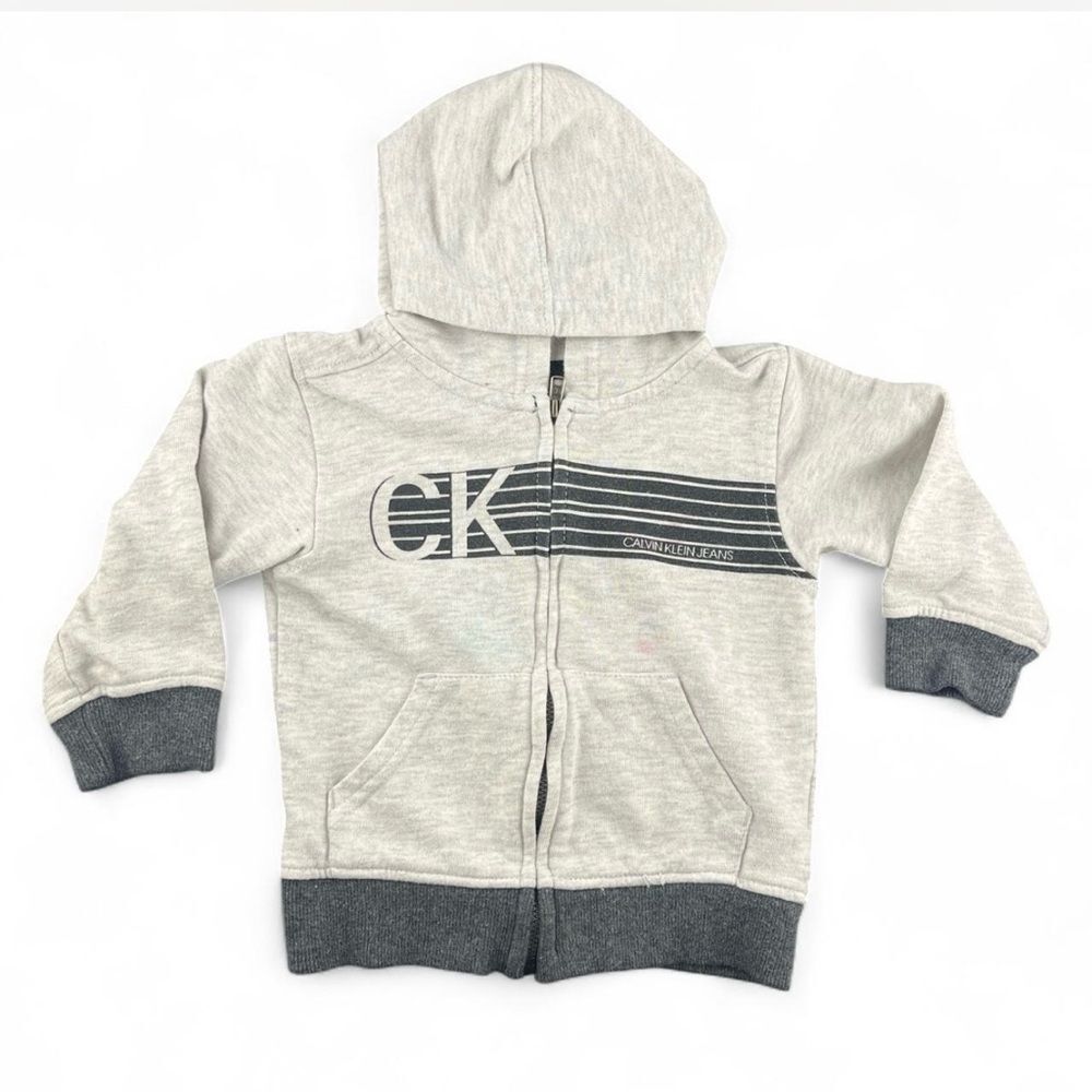Calvin Klein Boys Light Gray and Dark Gray Hoodie 24 months